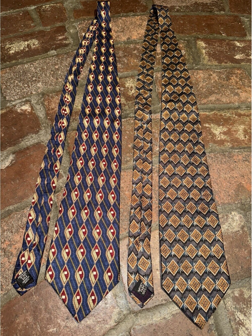 Lot of 2 Woodward 100% Silk Men's Neckties Ties